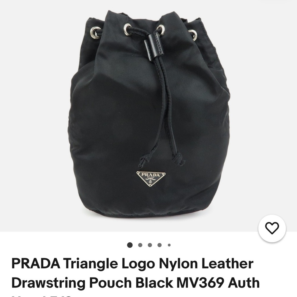 Prada Black Nylon Drawstring Backpack with Logo Plaque